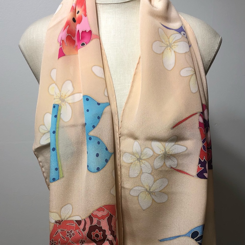 NWT Scarf by REDfish Designs Gorgeous Hand-Painted Silk Crepe - Teeny Bikini